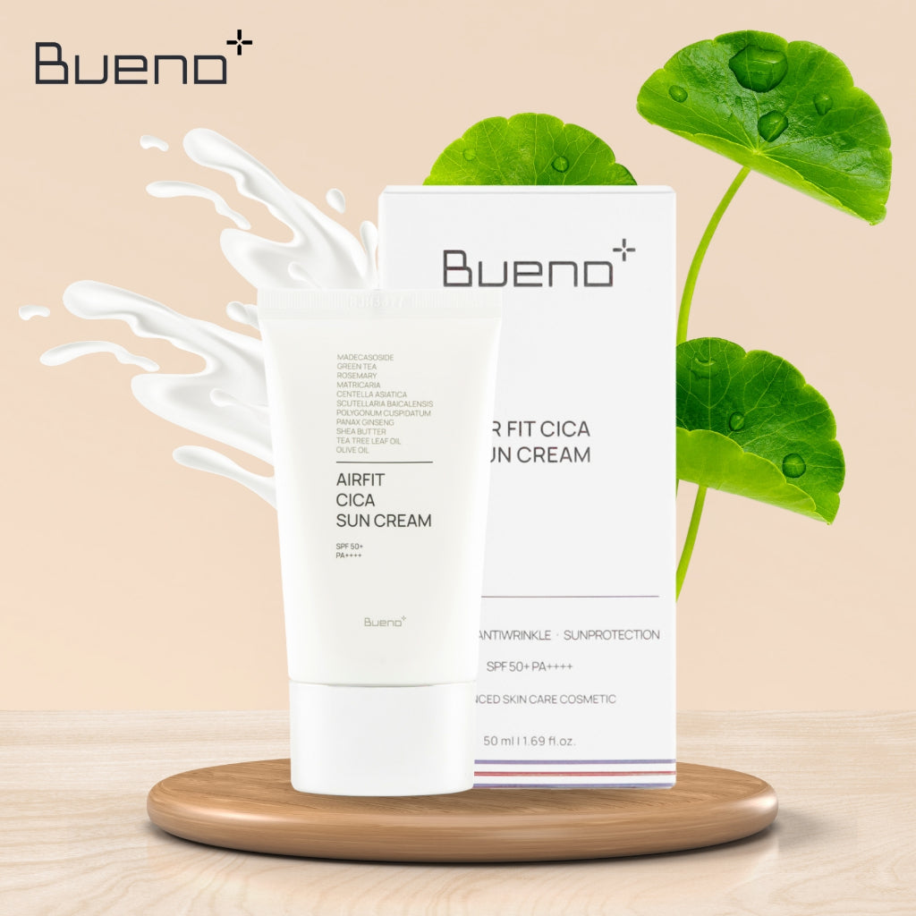 Дълбоко хидратиращ слънцезащитен крем SPF 50+ PA++++ Bueno Perfect Airfit Cica