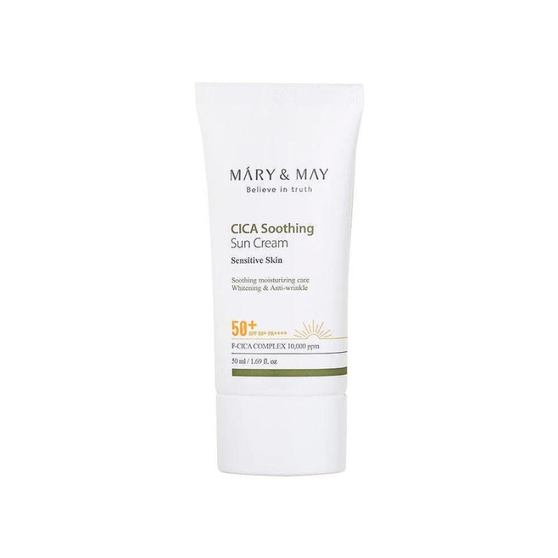 Слънцезащитен крем за лице с тройно действие MARY&MAY CICA Soothing Sun Cream SPF50+ PA++++