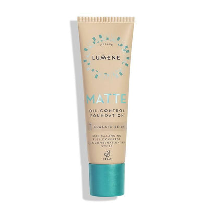 Дълготраен матиращ фон дьо тен  с минерален филтър SPF 20  Lumene Matte Oil Control Foundation