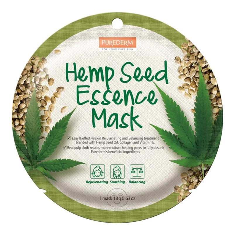 Маска за лице с есенция от конопено семе Purederm Hemp Seed Essence Mask