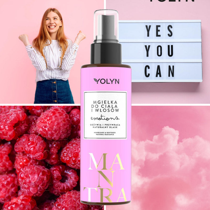 Мист-парфюм за коса и тяло МАЛИНОВА ХАРМОНИЯ YOLYN Mantra Emotions Perfumed Body and Hair Mist