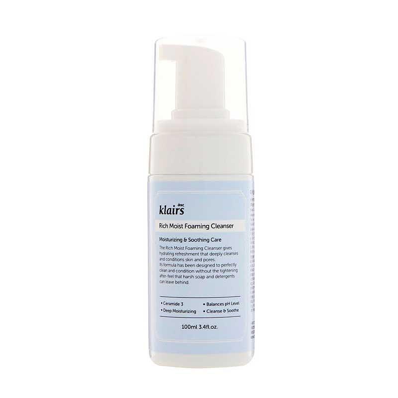 Пяна за почистване на лице Klairs Rich Moist Foaming Cleanser