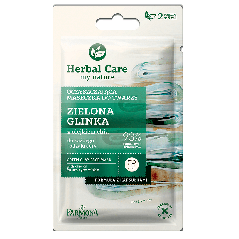 Почистваща маска за лице зелена глина Farmona Herbal Care