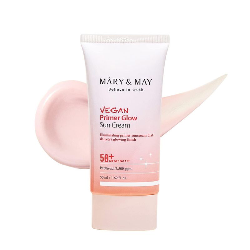 Антиоксидантен слънцезащитен тониращ праймър-крем за лице MARY&MAY Vegan Primer Glow Sun Cream SPF50+/PA++++