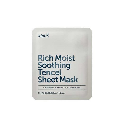 Шийт маска за лице Klairs Rich Moist Soothing Tencel Sheet Mask