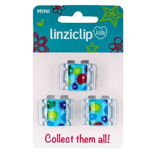 Щипка за коса детска малка балони тюркоаз Linziclip kids MINI