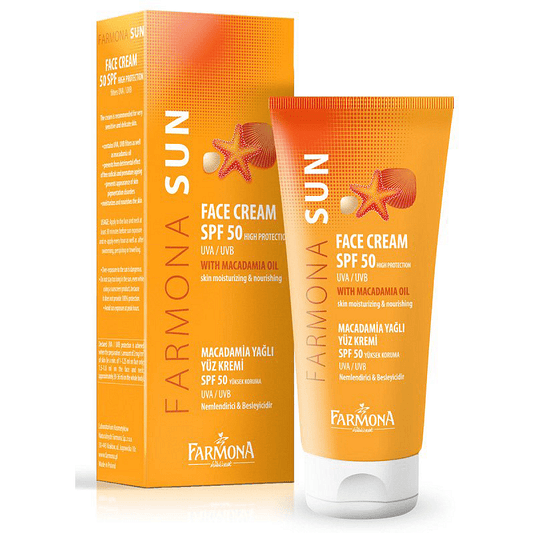 Слънцезащитен Крем за Лице с висока защита SPF 50 UVA/UVB Farmona Sun with Macadamia Oil