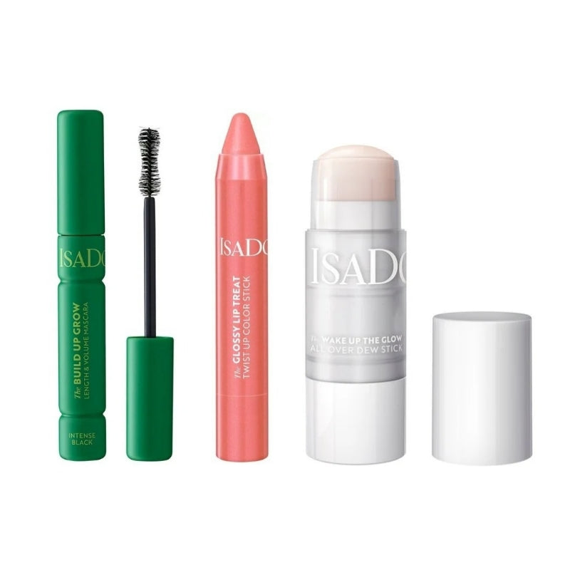 Сет Изящен грим Isadora Intense Black The Build Up Grow § The Wake Up The Glow All Over Dew Stick § Twist Up Color Stick