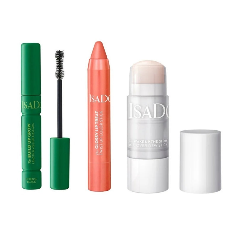 Сет Изящен грим Isadora Intense Black The Build Up Grow § The Wake Up The Glow All Over Dew Stick § Twist Up Color Stick