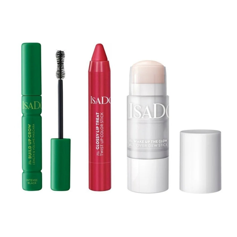 Сет Изящен грим Isadora Intense Black The Build Up Grow § The Wake Up The Glow All Over Dew Stick § Twist Up Color Stick