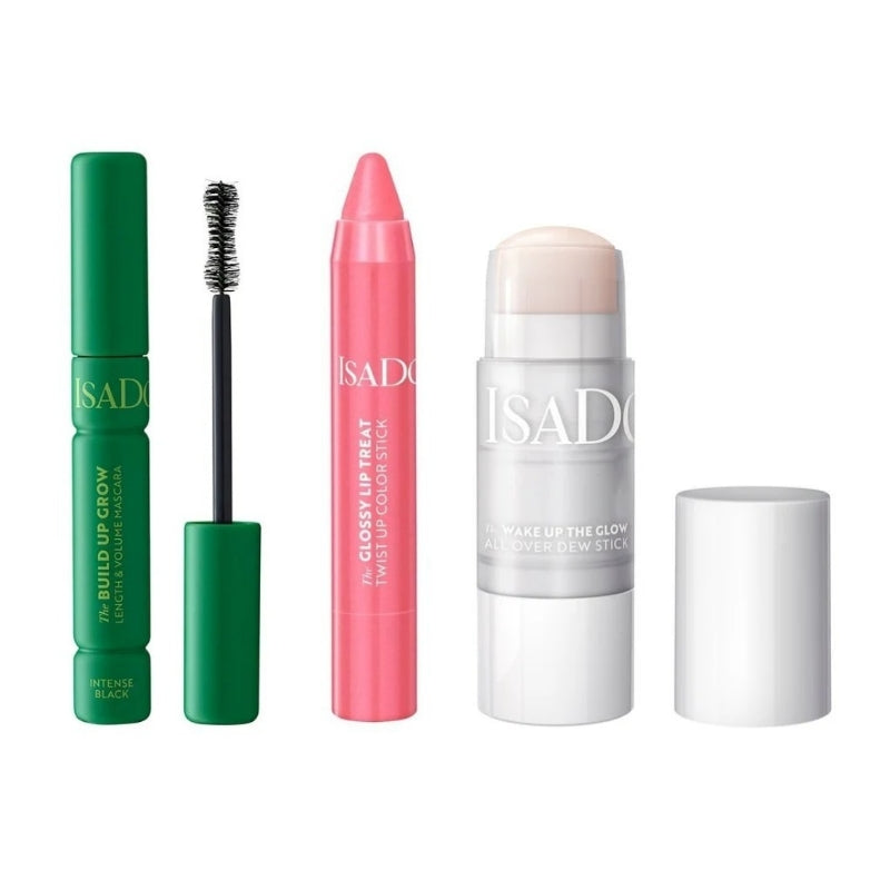 Сет Изящен грим Isadora Intense Black The Build Up Grow § The Wake Up The Glow All Over Dew Stick § Twist Up Color Stick