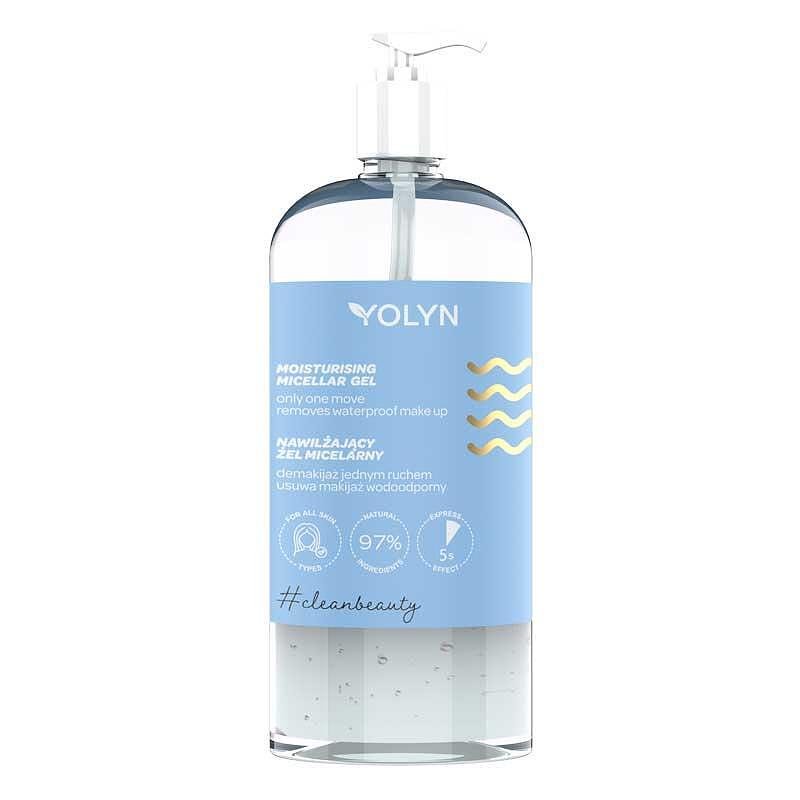 Хидратиращ мицеларен гел за водоустойчив грим Копринени протеини YOLYN Moisturising Micellar Gel
