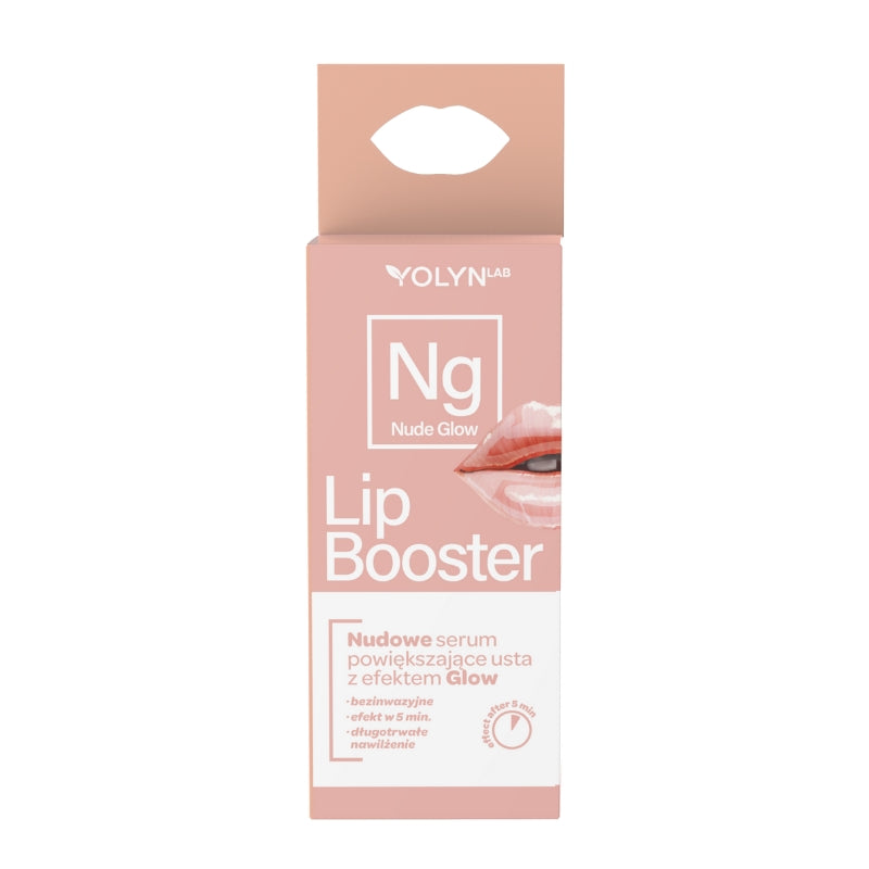 Nude Огледален гланц-бустер за устни YOLYN LAB Shiny Lip Booster
