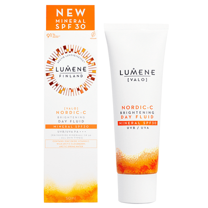 Защитен озаряващ крем с минерален филтър SPF 30 Lumene NORDIC-C Valo