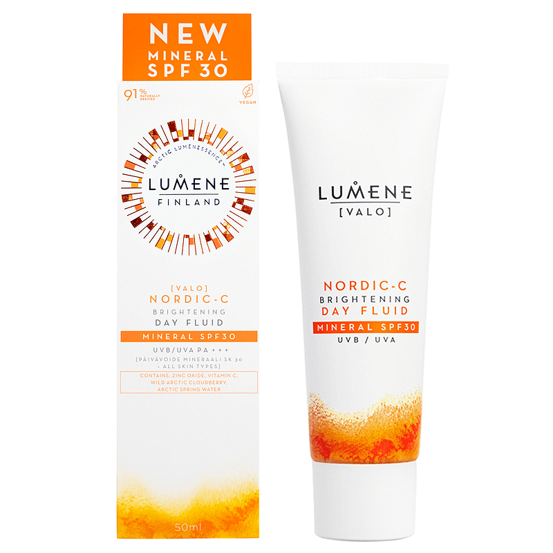 Защитен озаряващ крем с минерален филтър SPF 30 Lumene NORDIC-C Valo